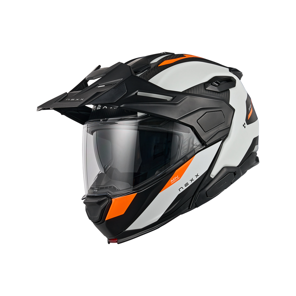 X.LIFECOUNTRY TERRA CARBON MODULAR ADVENTURE HELMET (WHITE.ORANGE MT)