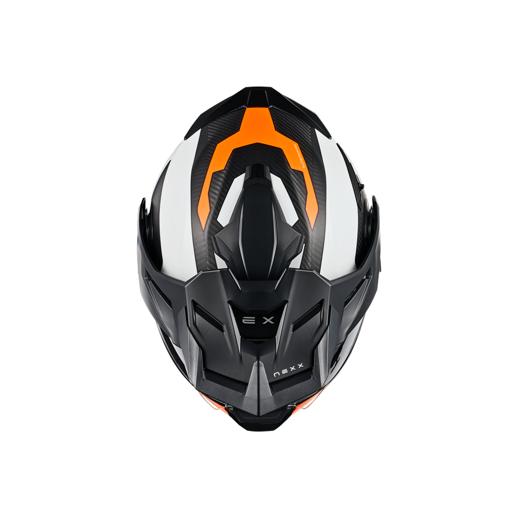 X.LIFECOUNTRY TERRA CARBON MODULAR ADVENTURE HELMET (WHITE.ORANGE MT)