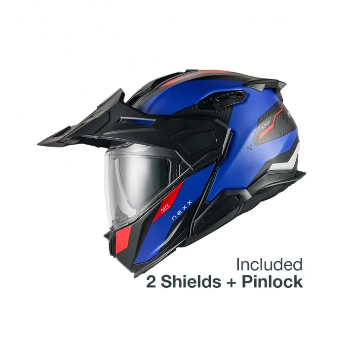 X.LIFECOUNTRY TERRA CARBON ADVENTURE HELMET (BLUE/RED MT)