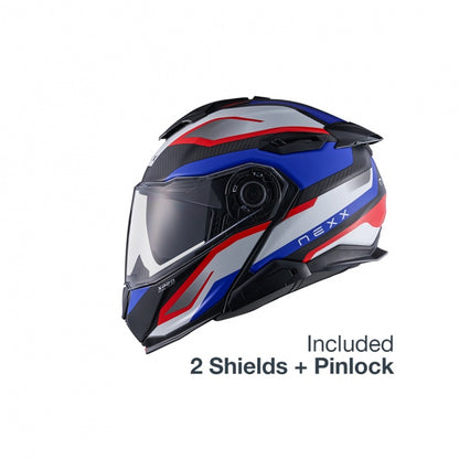 X.LIFETOUR PRO MILE MODULAR HELMET (BLUE/RED MT)