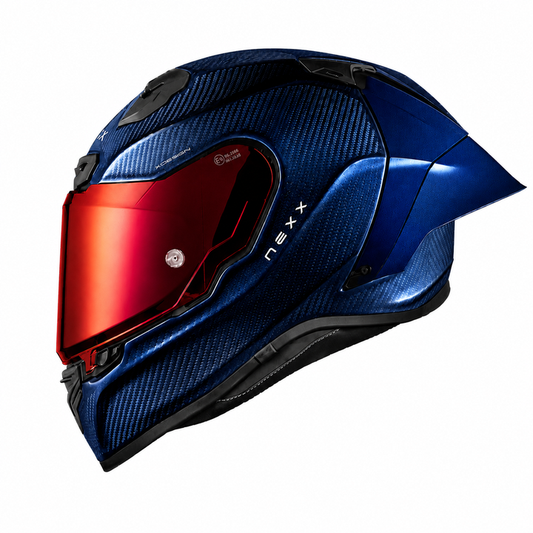 NEXX X.R3R DARK MIDNIGHT BLUE GLOSS CARBON LIMITED EDITION (RED VISOR)